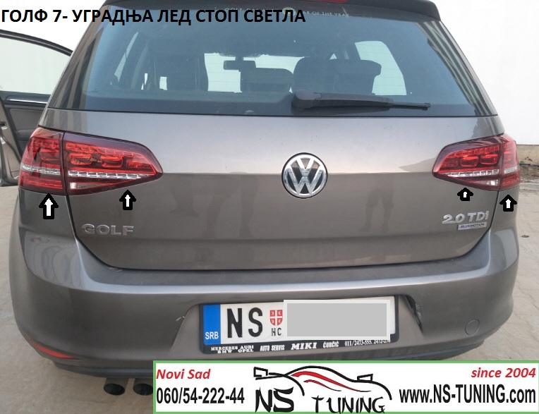 vw golf 7 gti led stop svetla dinamicki zmigavac ugradnja novi sad tuning